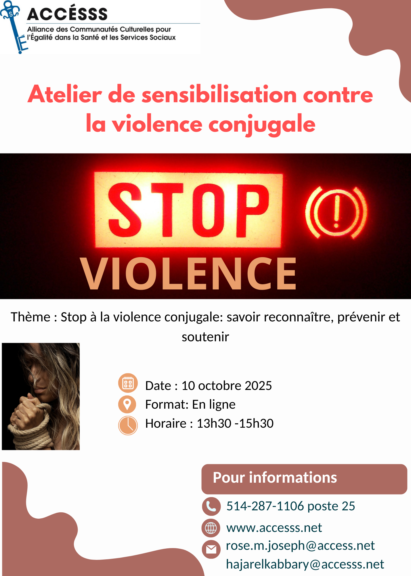 Pour des communautés saines et épanouies, brisons le silence autour de la violence conjugale.